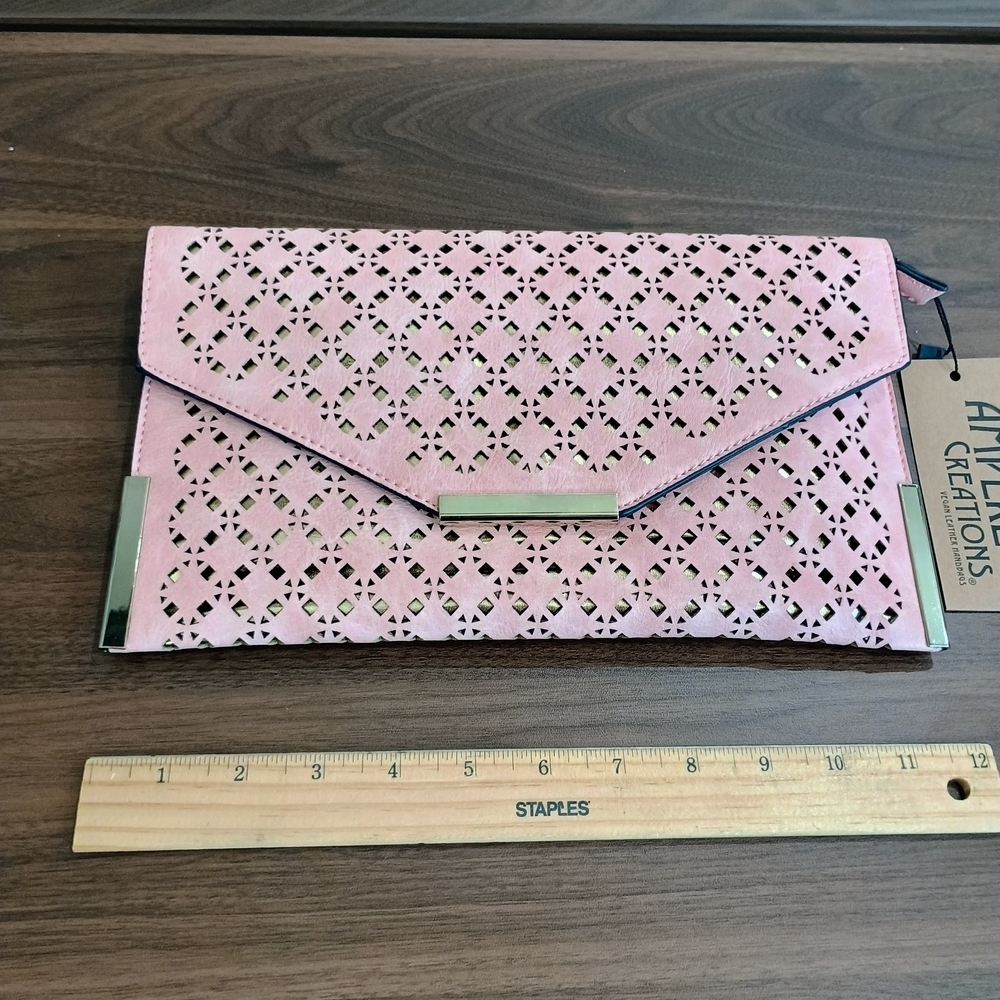Mauve Color Laser-Cut Clutch